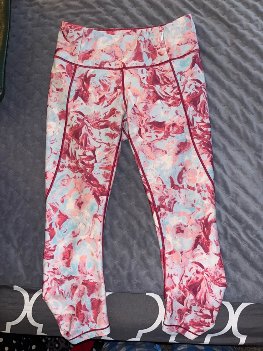 lululemon athletica Floral Print Leggings in Pink and Light Blue